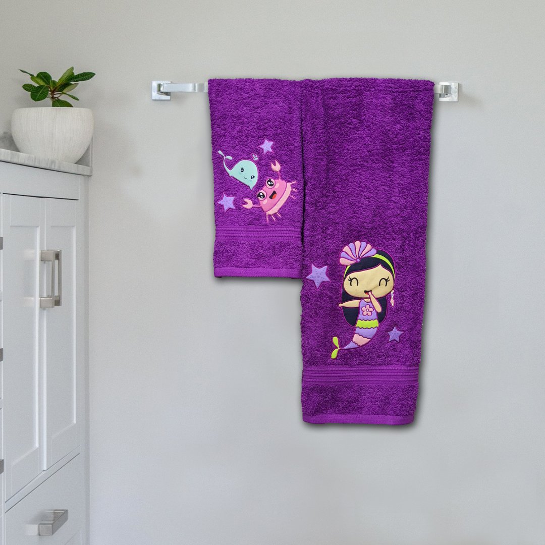 Mermaid Embroidered Personalized Towel
