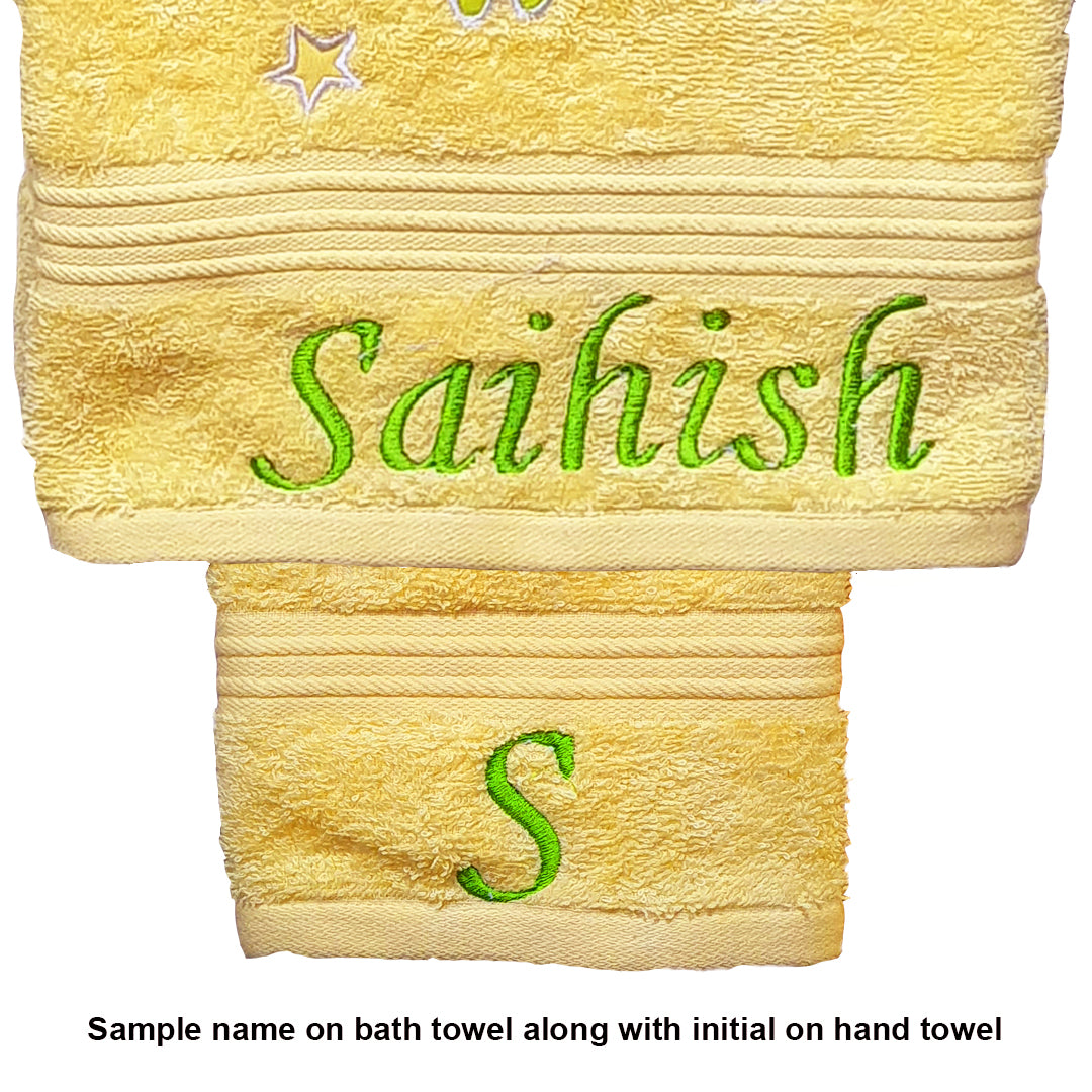 Under The Sea Embroidered Personalized Towel Set Pink