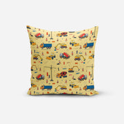 Construction Vehicles Print Cushion Cover