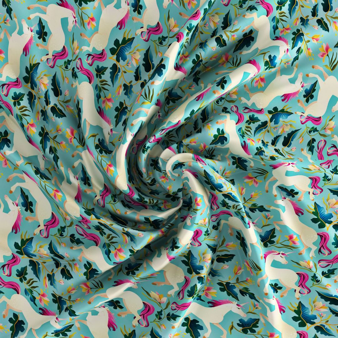 Unicorn Light Green Print Bed sheets