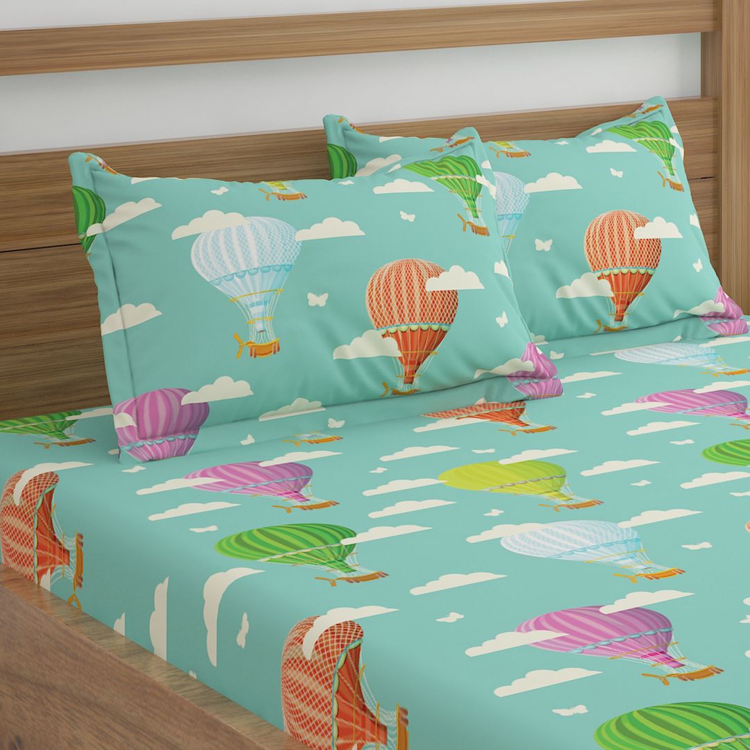 Artistic Hot Air Balloons Print Bed Sheet