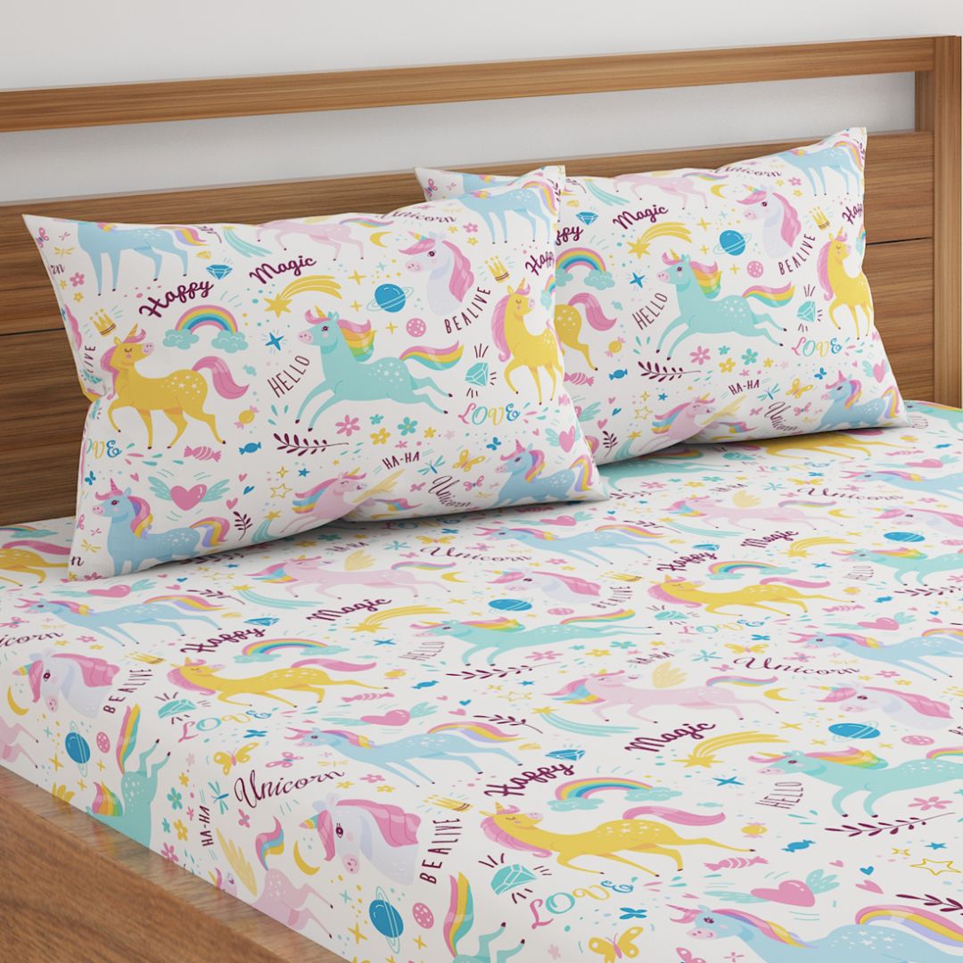 Unicorn print new arrivals bed sheets