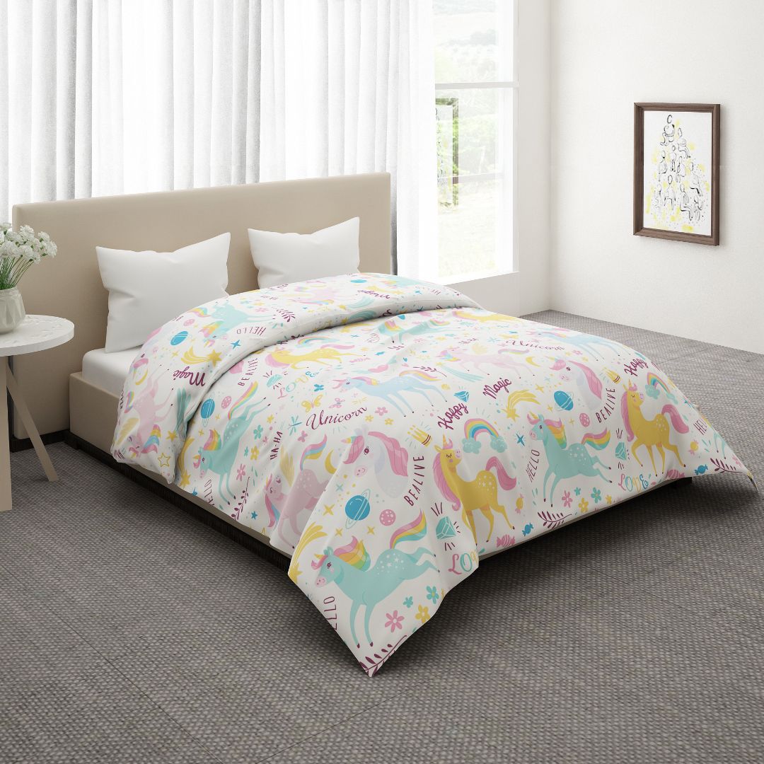 Colorful Unicorn Print Quilt