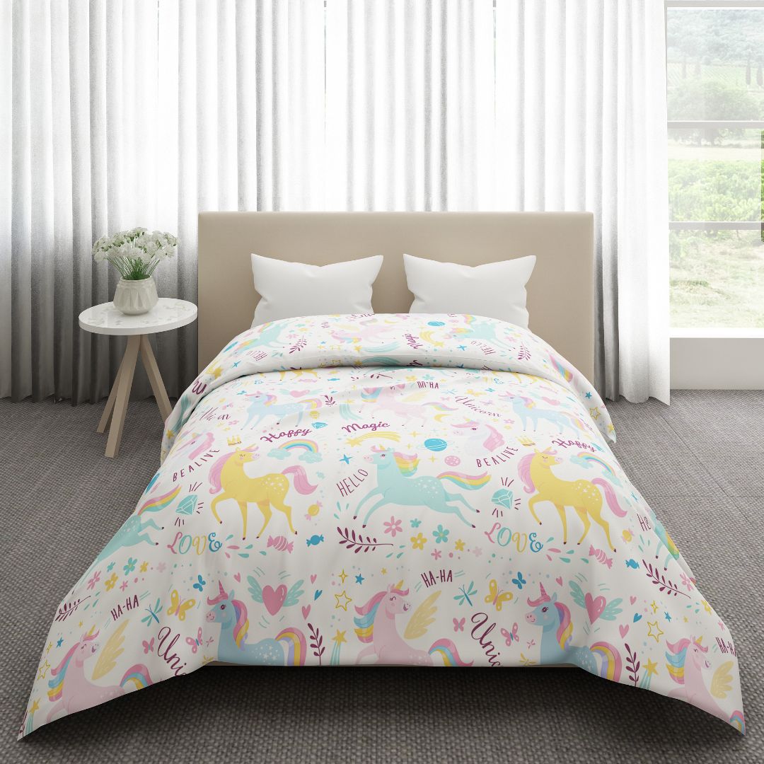 Colorful Unicorn Print Quilt