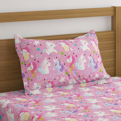 Cute Unicorn Print Bed Sheet Sweet Heart Creations