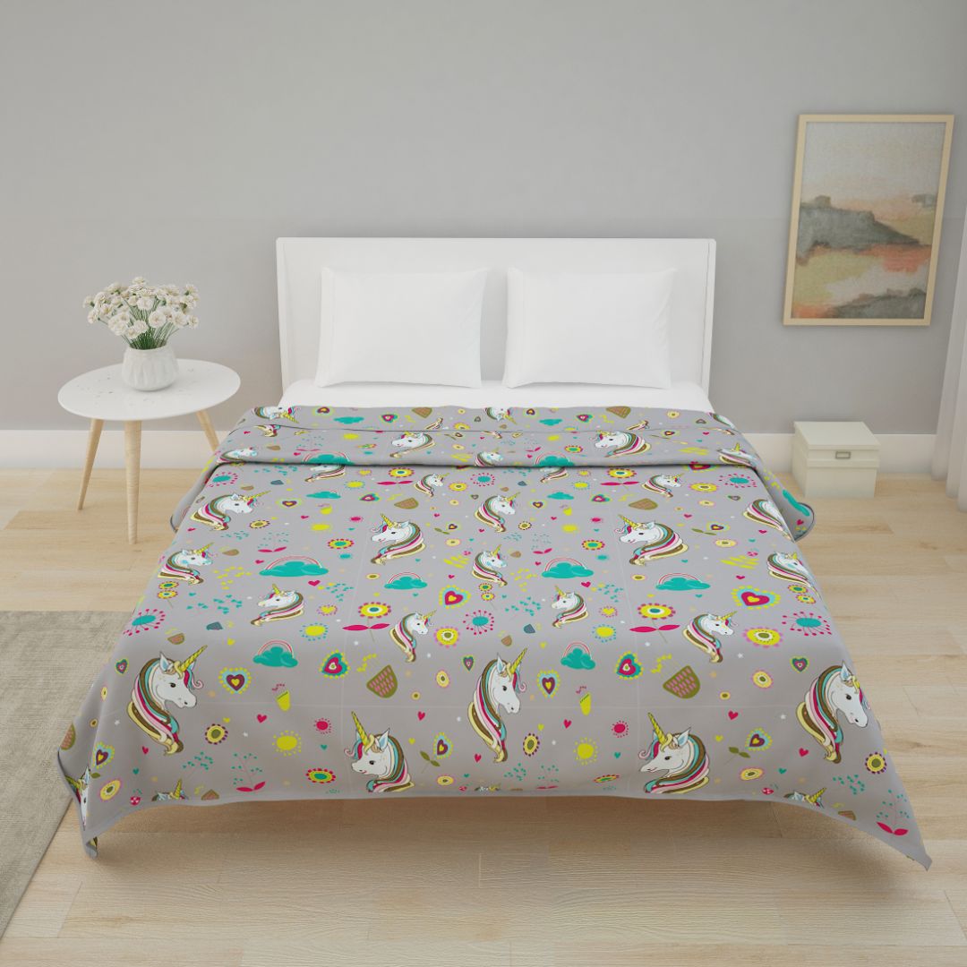 Grey Unicorn Print Dohar