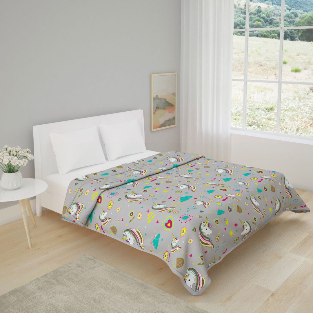 Grey Unicorn Print Dohar