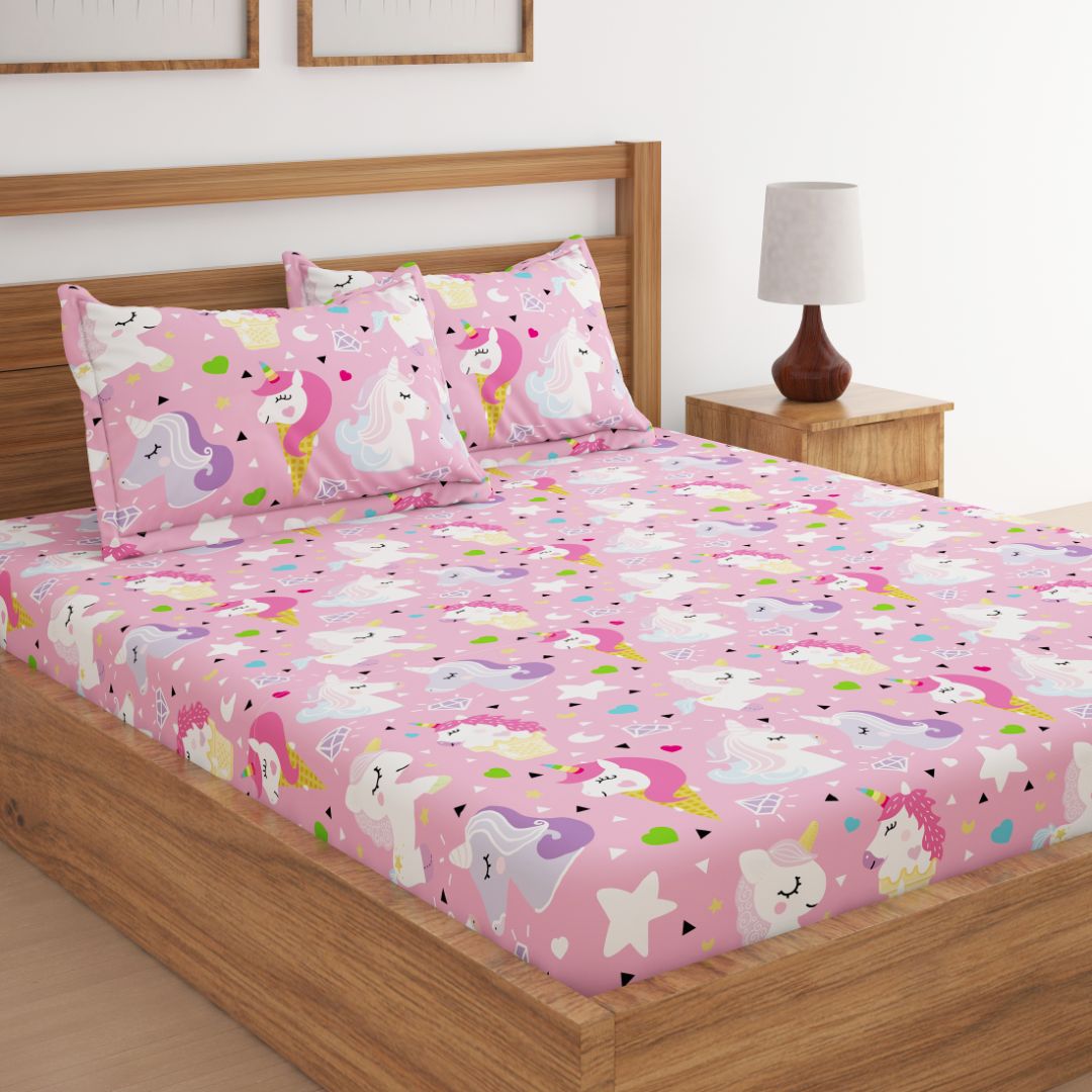 Unicorn queen bed sheets clearance