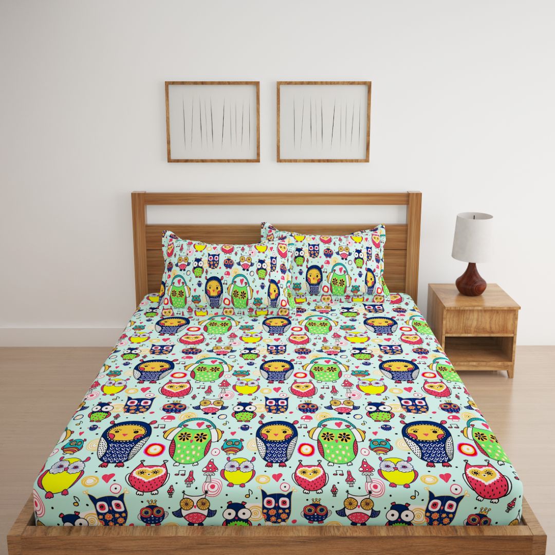 Owl print bed sheets sale