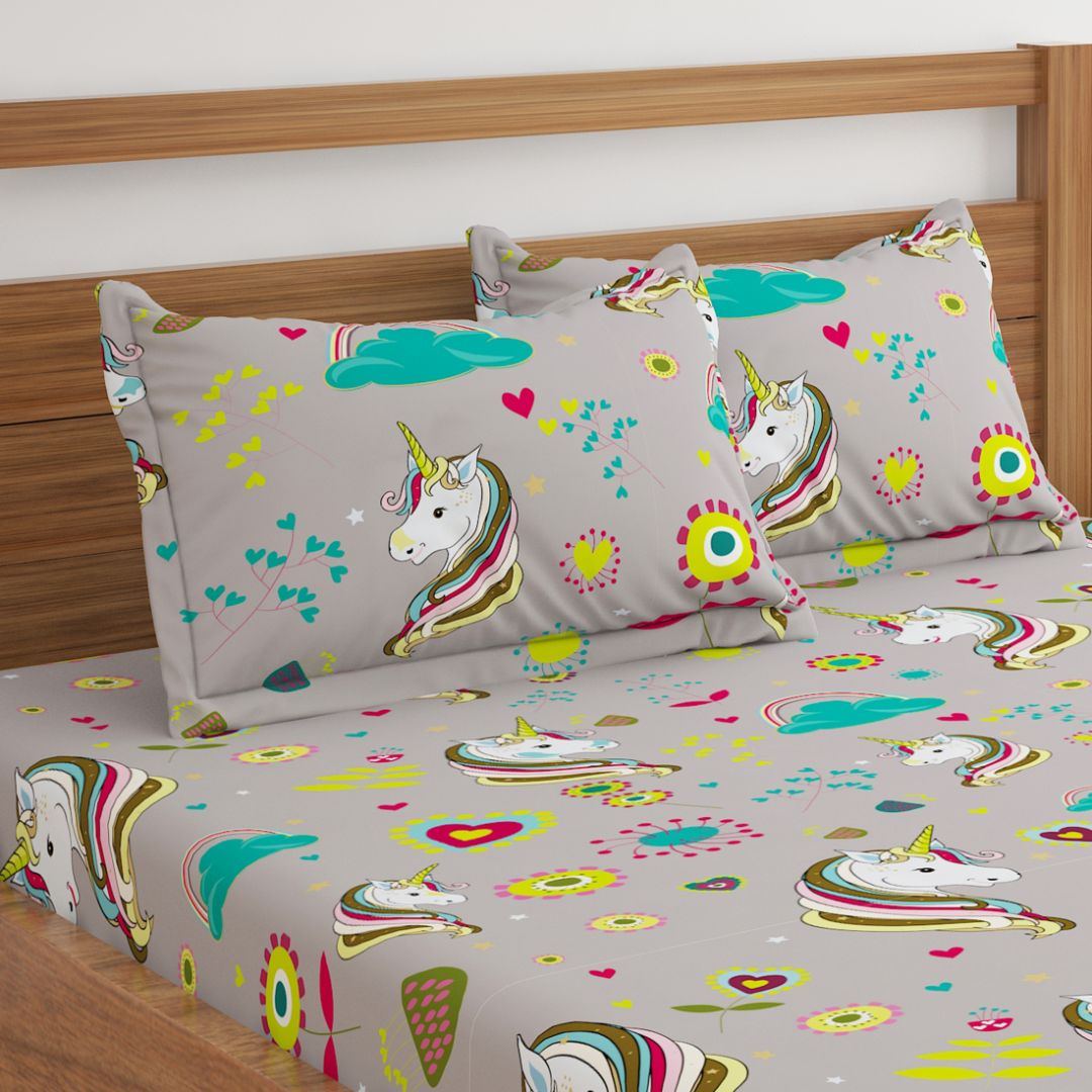 Grey hot sale unicorn bedding