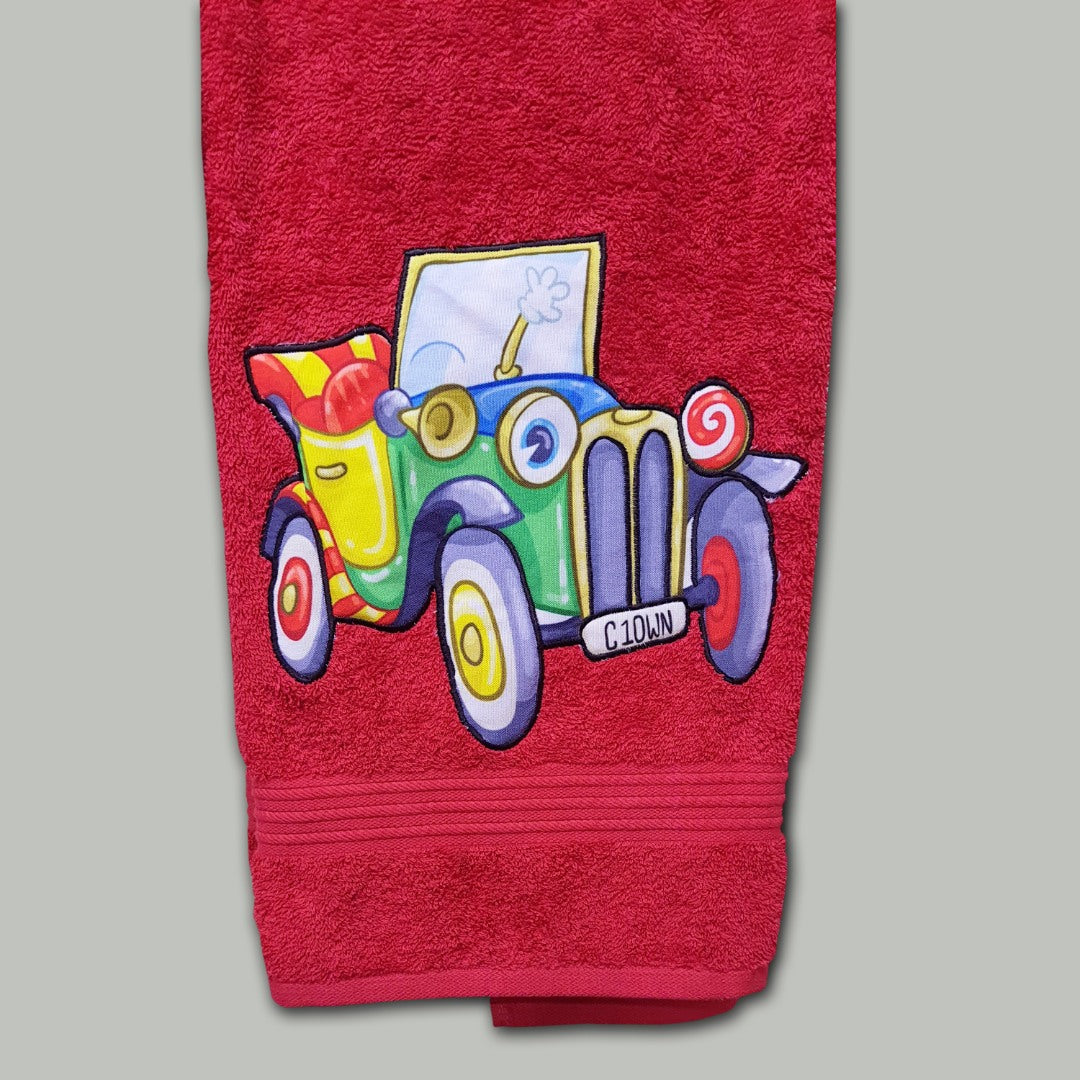 Vintage Car Embroidered Personalized Towel
