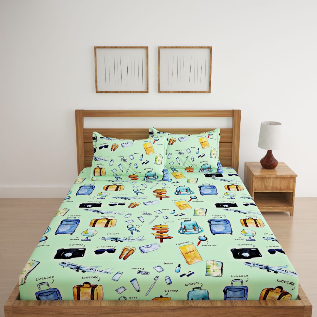 Travel Print Bed Sheet